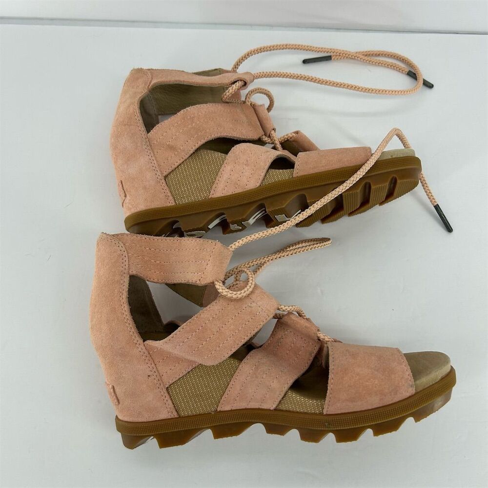 Sorel Women's Joanie II Lace Wedge Sandals Pink Blush Size 8.5 Gladiator - Picture 9 of 13